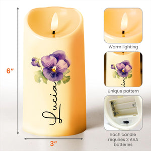 True Blessings Of Friendship And Pansy Flower Design - Personalized Custom LED Candle - BST015_LECA