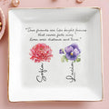 True Friends Like Bright Peonies Quote Dish - Personalized Custom Jewelry Dish - BST016_SCRD