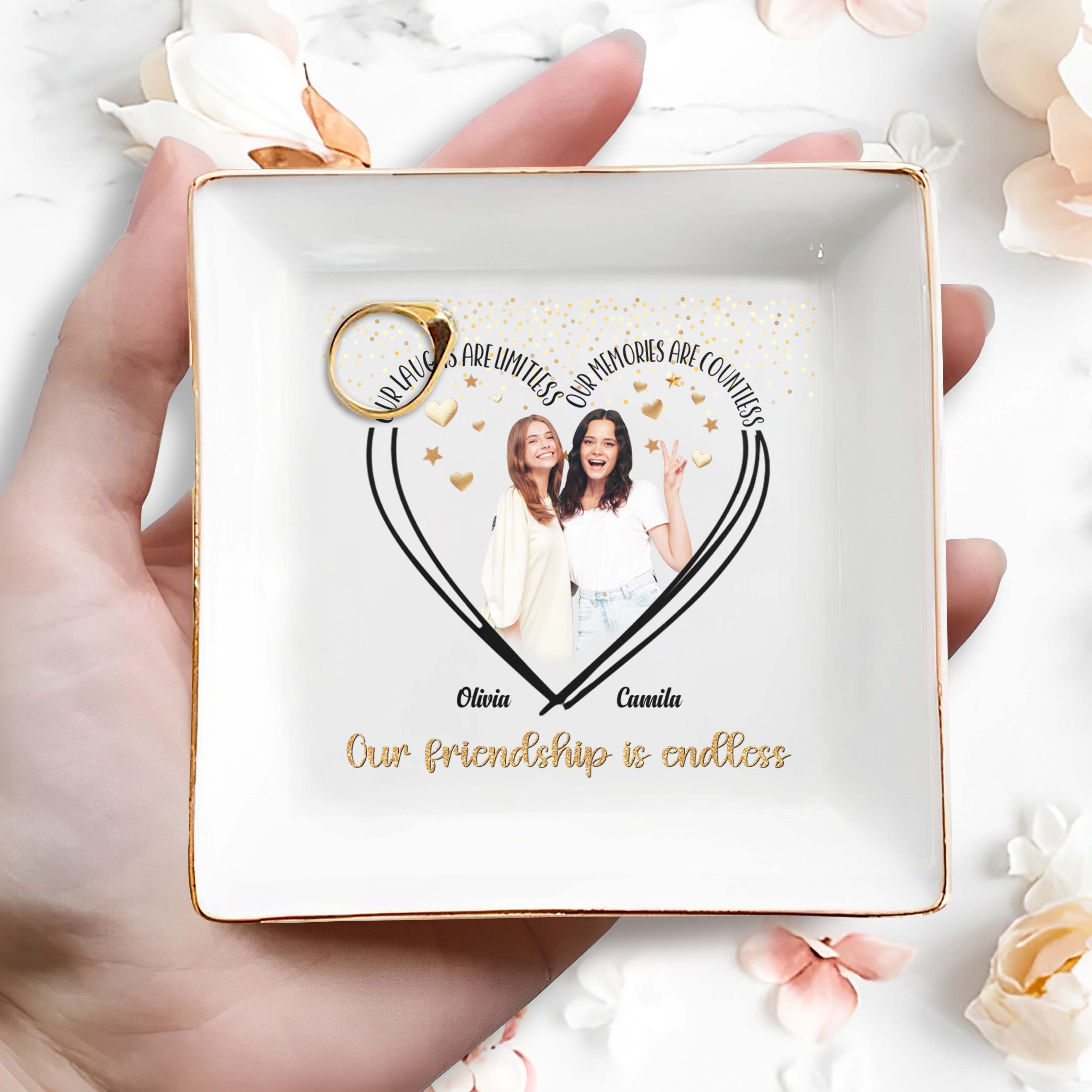 Our Laughs Are Limitless Our Memories Are Countless - Personalized Custom Jewelry Dish - BST032_SCRD