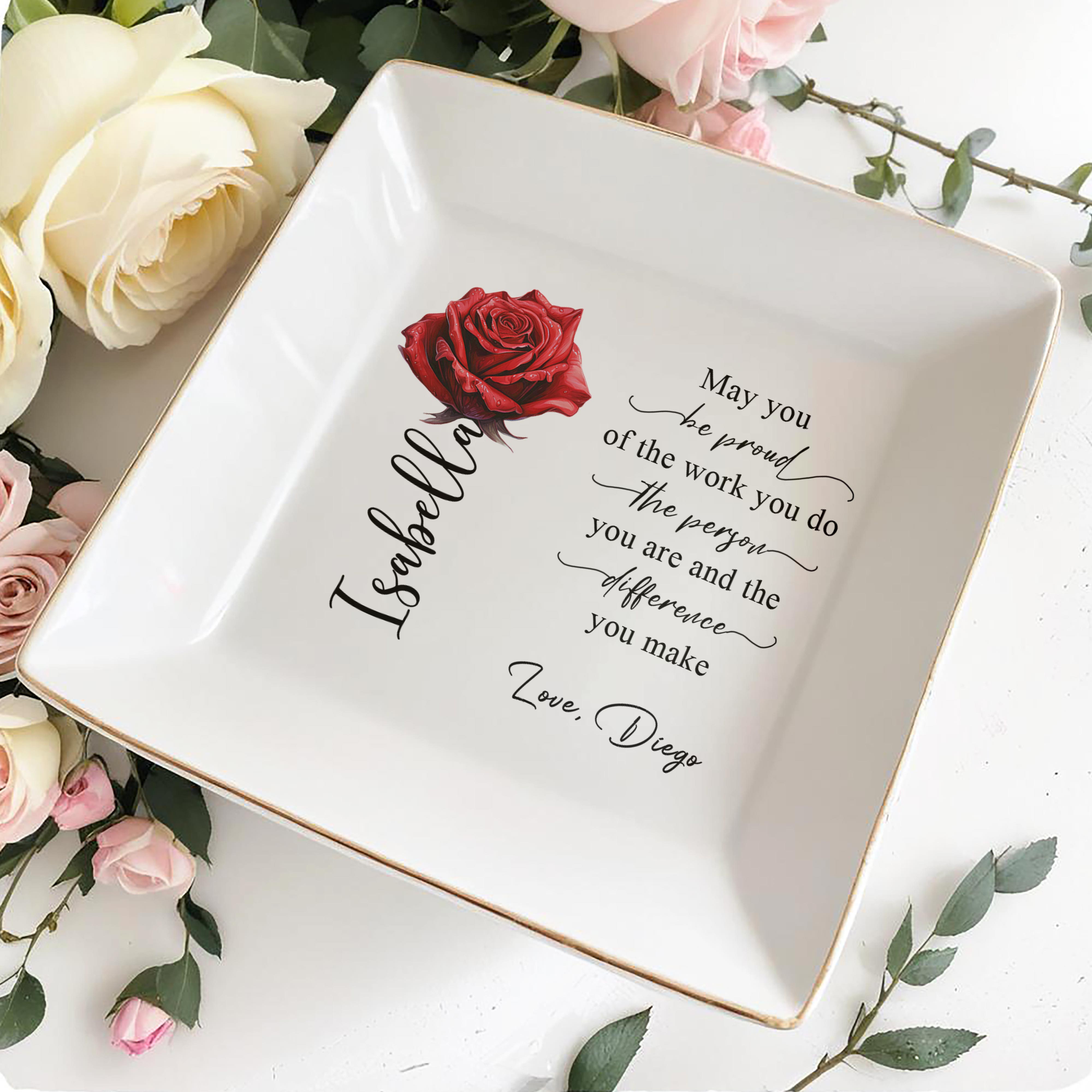 Be Proud Of The Work You Do And The Difference You Make - Personalized Custom Jewelry Dish - BST033_SCRD