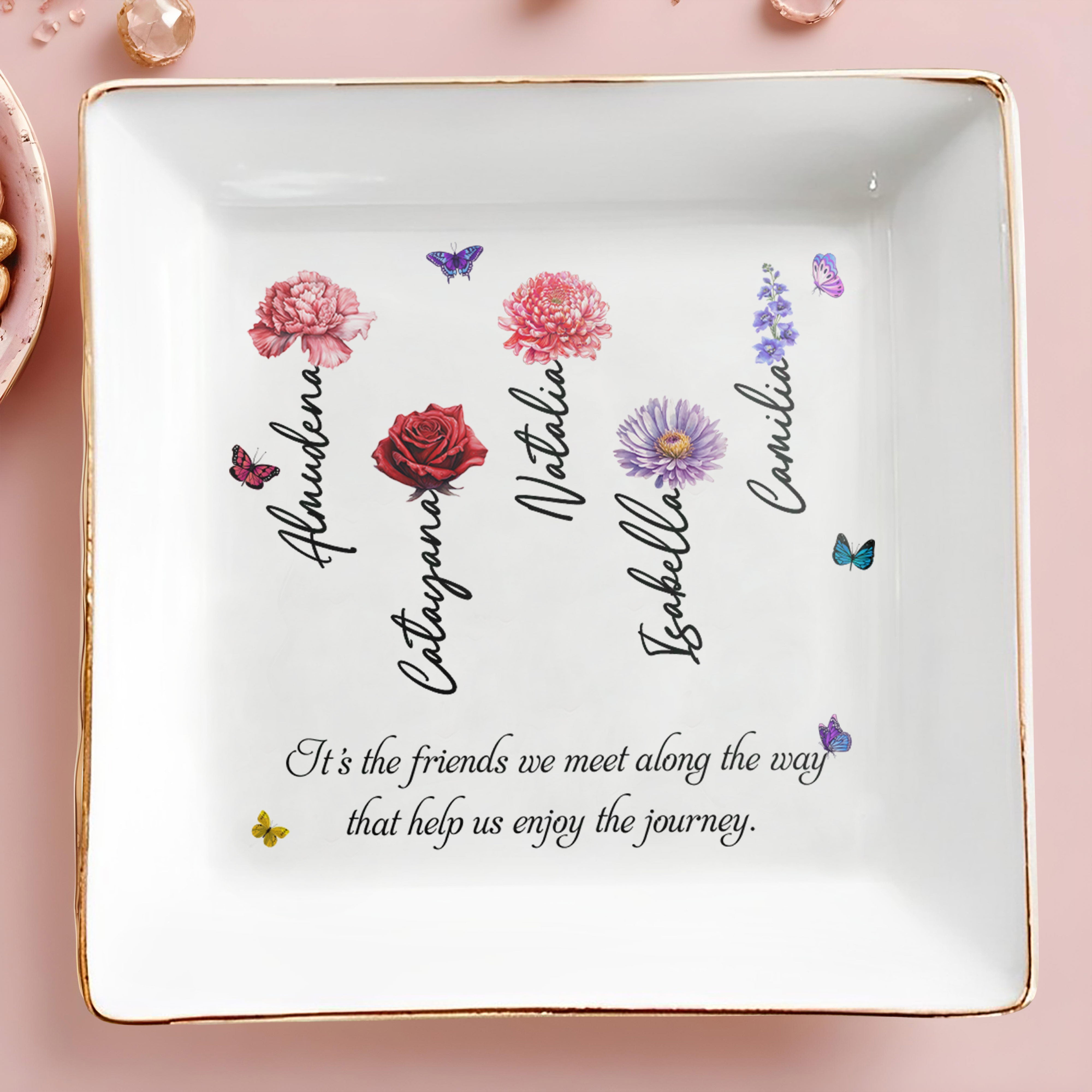 Enjoy The Journey Friendship Quote Jewelry Dish - Personalized Custom Jewelry Dish - BST044_SCRD