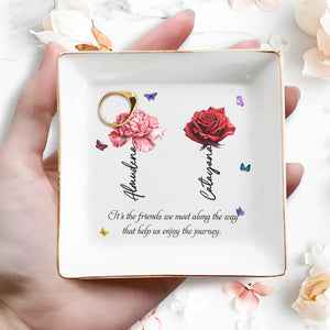 Enjoy The Journey Friendship Quote Jewelry Dish - Personalized Custom Jewelry Dish - BST044_SCRD