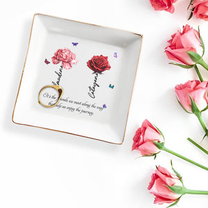 Enjoy The Journey Friendship Quote Jewelry Dish - Personalized Custom Jewelry Dish - BST044_SCRD