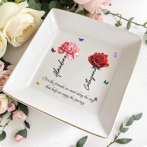Enjoy The Journey Friendship Quote Jewelry Dish - Personalized Custom Jewelry Dish - BST044_SCRD