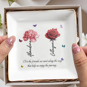 Enjoy The Journey Friendship Quote Jewelry Dish - Personalized Custom Jewelry Dish - BST044_SCRD