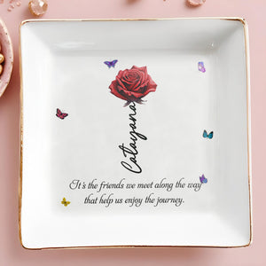 Enjoy The Journey Friendship Quote Jewelry Dish - Personalized Custom Jewelry Dish - BST044_SCRD