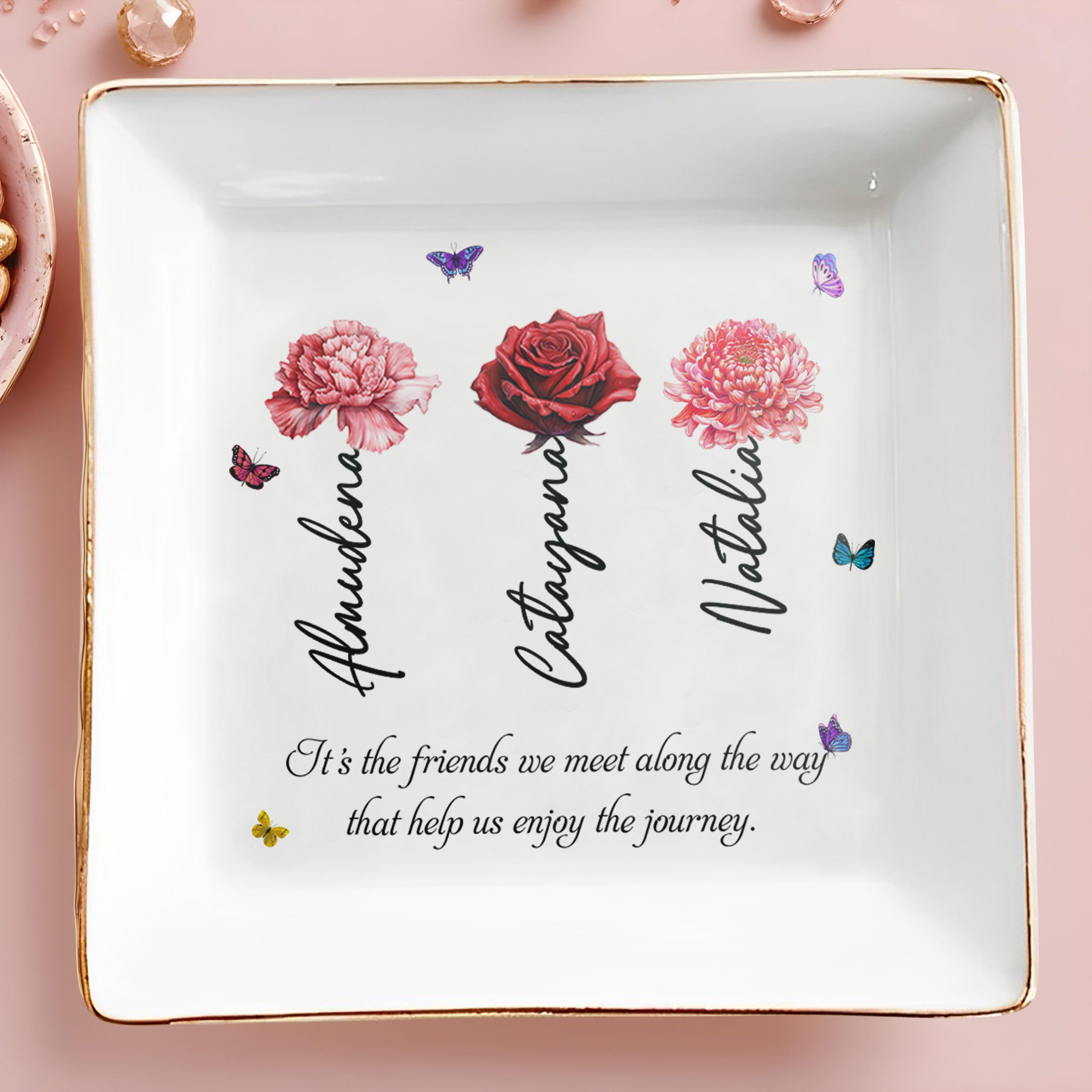 Enjoy The Journey Friendship Quote Jewelry Dish - Personalized Custom Jewelry Dish - BST044_SCRD