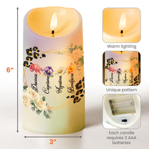 Floral Romance And Elegance Illuminated Decor - Personalized Custom LED Candle - BST063_LECA