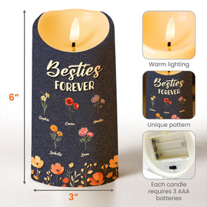 Besties Forever To My Badass Bestie Thank You Candle - Personalized Custom LED Candle - BST069_LECA