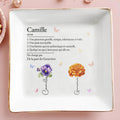 Unique, Talented, and Beautiful Cherish Authentic Self with Flowers - Personalized Custom Jewelry Dish - BST071_SCRD