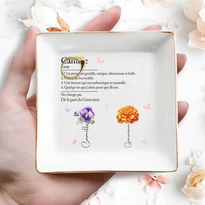 Unique, Talented, and Beautiful Cherish Authentic Self with Flowers - Personalized Custom Jewelry Dish - BST071_SCRD