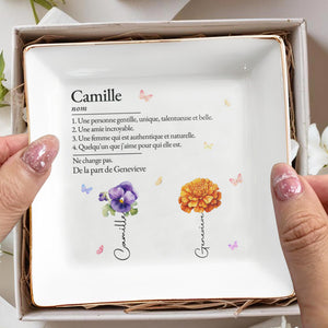 Unique, Talented, and Beautiful Cherish Authentic Self with Flowers - Personalized Custom Jewelry Dish - BST071_SCRD