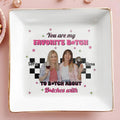 Favorite Person To Talk About Life With Stars And Wine Glasses - Personalized Custom Jewelry Dish - BST076_SCRD