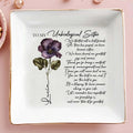 To My Unbiological Sister Flower Design - Personalized Custom Jewelry Dish - BST088_SCRD
