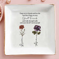 Ghost Friends Forever, Scaring People, Friendship Quote With Flowers - Personalized Custom Jewelry Dish - BST089_SCRD