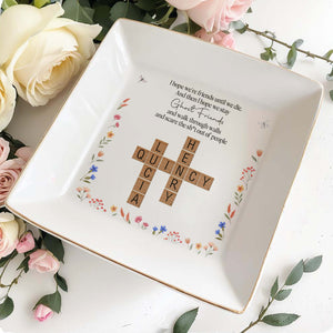 Ghost Friends Friendship and Floral Design - Personalized Custom Jewelry Dish - BST093_SCRD
