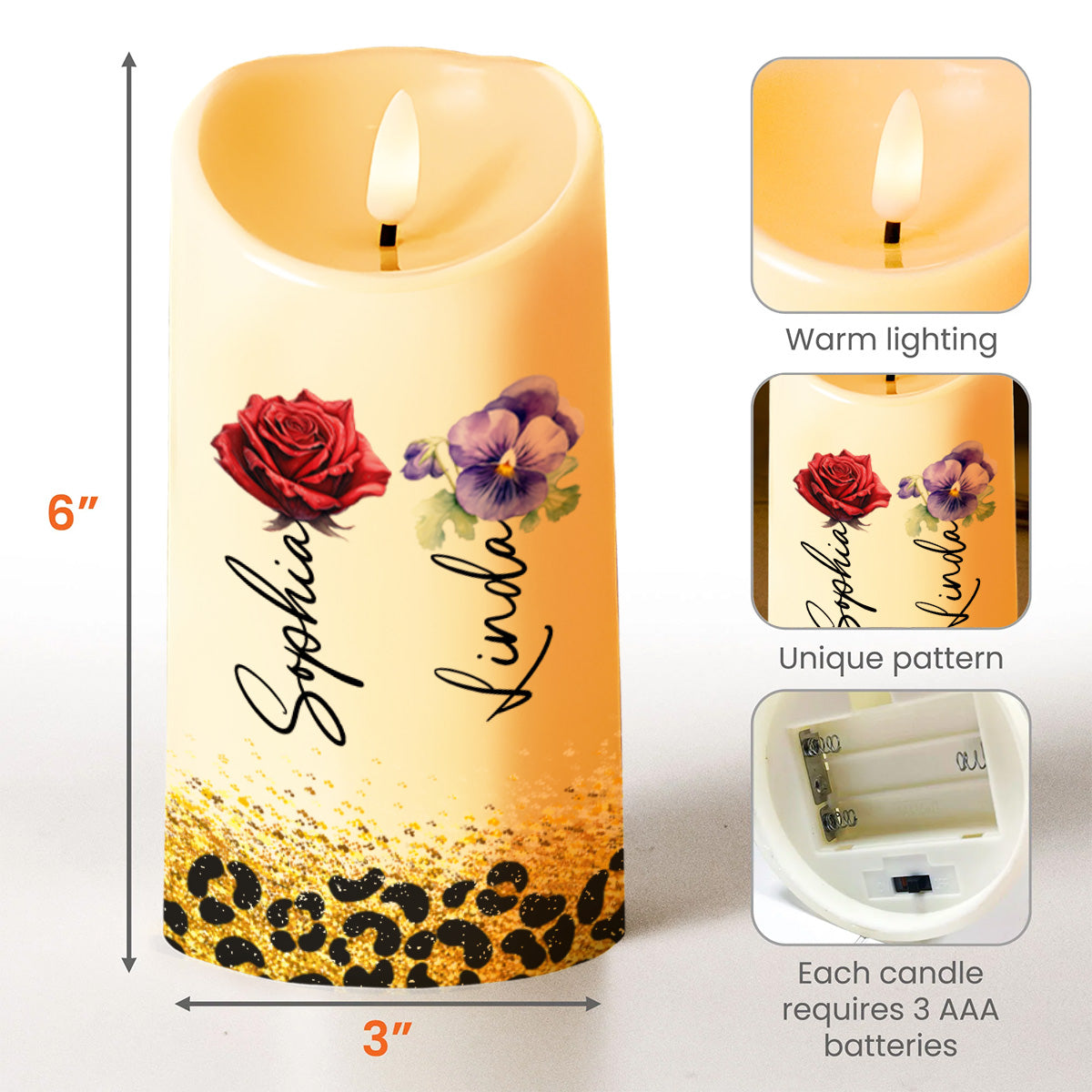 To My Badass Bestie, Thank You Unbiological Sister - Personalized Custom LED Candle - BST100_LECA