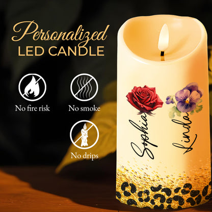 To My Badass Bestie, Thank You Unbiological Sister - Personalized Custom LED Candle - BST100_LECA