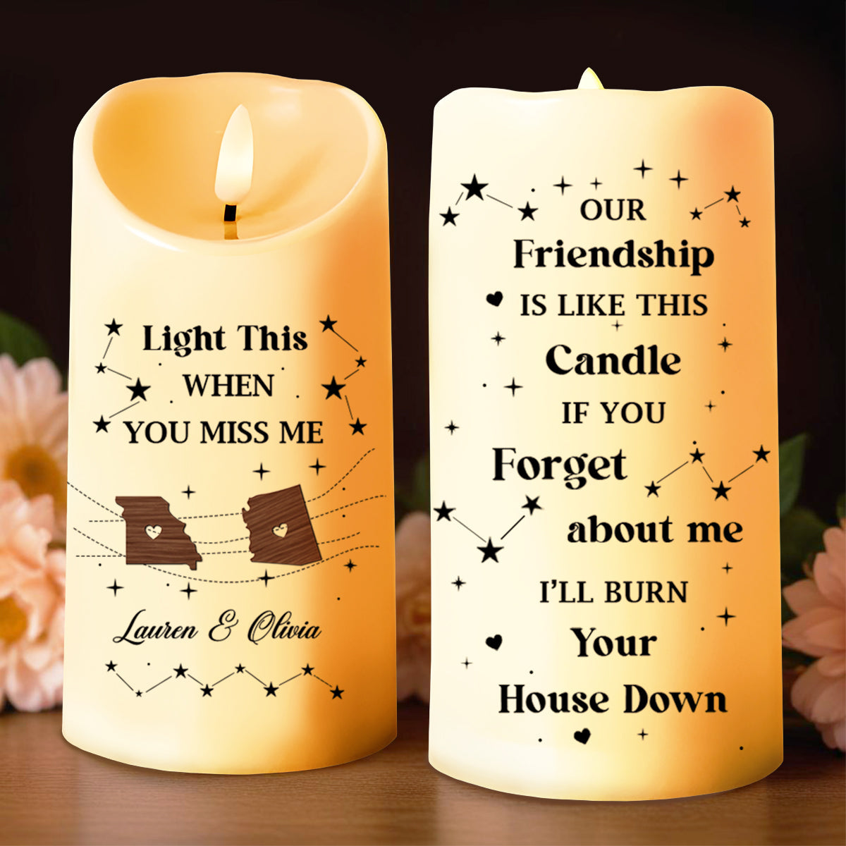 Light This When You Miss Me, Friendship Like This Candle - Personalized Custom LED Candle - BST101_LECA