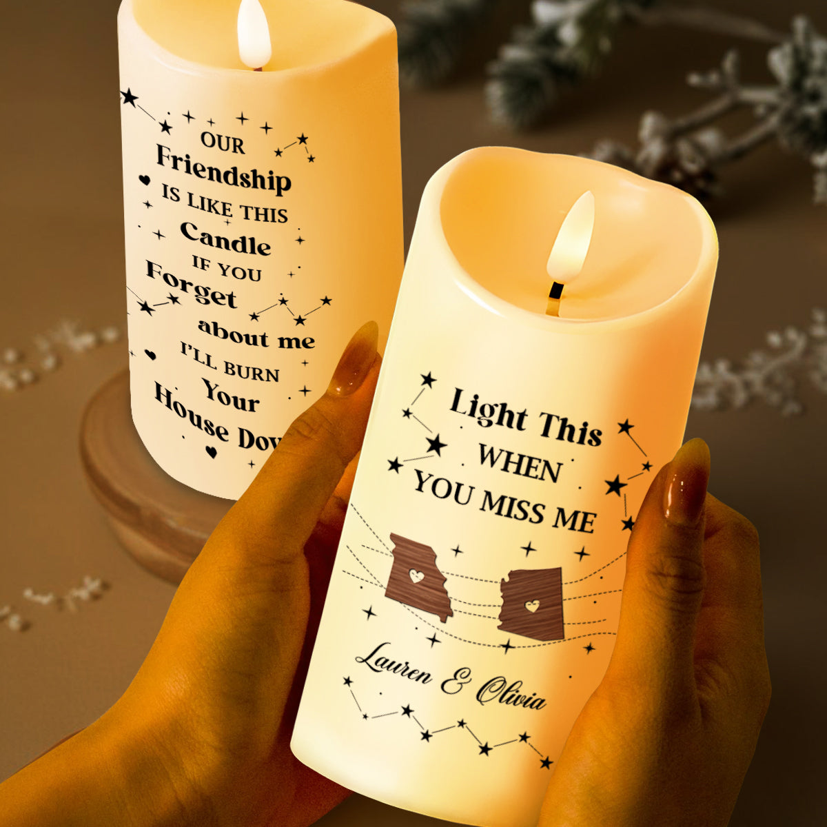 Light This When You Miss Me, Friendship Like This Candle - Personalized Custom LED Candle - BST101_LECA