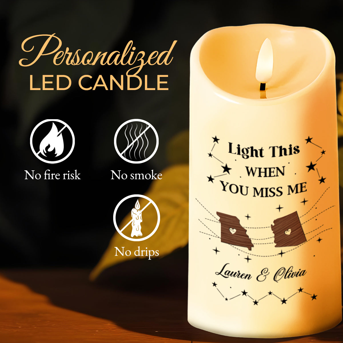 Light This When You Miss Me, Friendship Like This Candle - Personalized Custom LED Candle - BST101_LECA