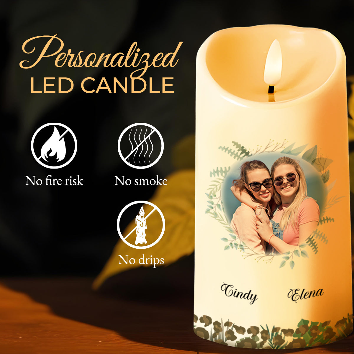Sister Of My Soul Bestie Special Floral Candle - Personalized Custom LED Candle - BST104_LECA