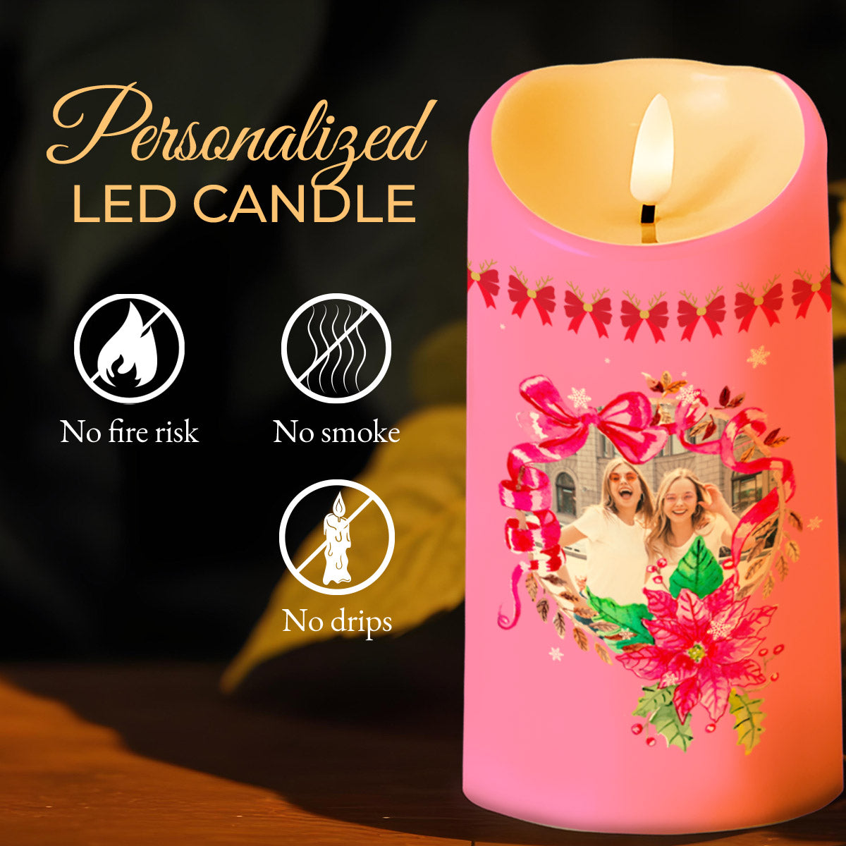 I'd Stand Up For You, Humorous Quote With Flowers - Personalized Custom LED Candle - BST108_LECA