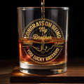 Congrats On Being My Brother You Lucky Bastard Glass - Personalized Custom Whiskey Glass - BST144_RWG