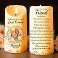 In Memory Of My Sweet Best Friend With Flowers - Personalized Custom LED Candle - BST115_LECA