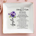 Unbiological Sister Bond, Violet Design Custom Jewelry Dish - Personalized Custom Jewelry Dish - BST129_SCRD
