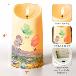 Sisters Are Like Butterflies, Beautiful and Special - Personalized Custom LED Candle - BST211_LECA