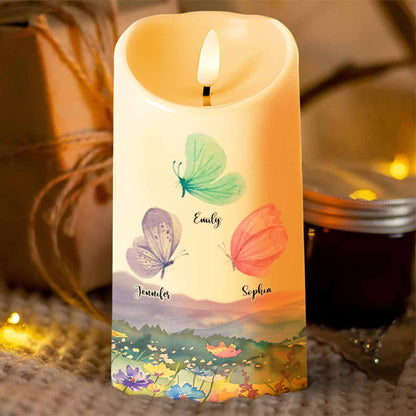 Sisters Are Like Butterflies, Beautiful and Special - Personalized Custom LED Candle - BST211_LECA