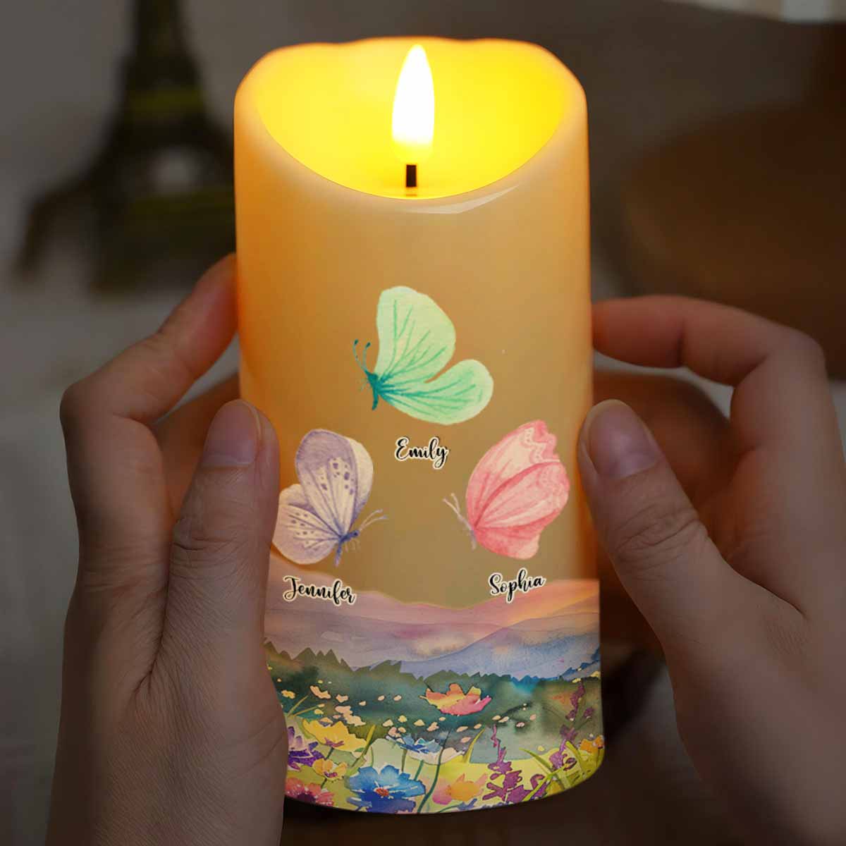 Sisters Are Like Butterflies, Beautiful and Special - Personalized Custom LED Candle - BST211_LECA