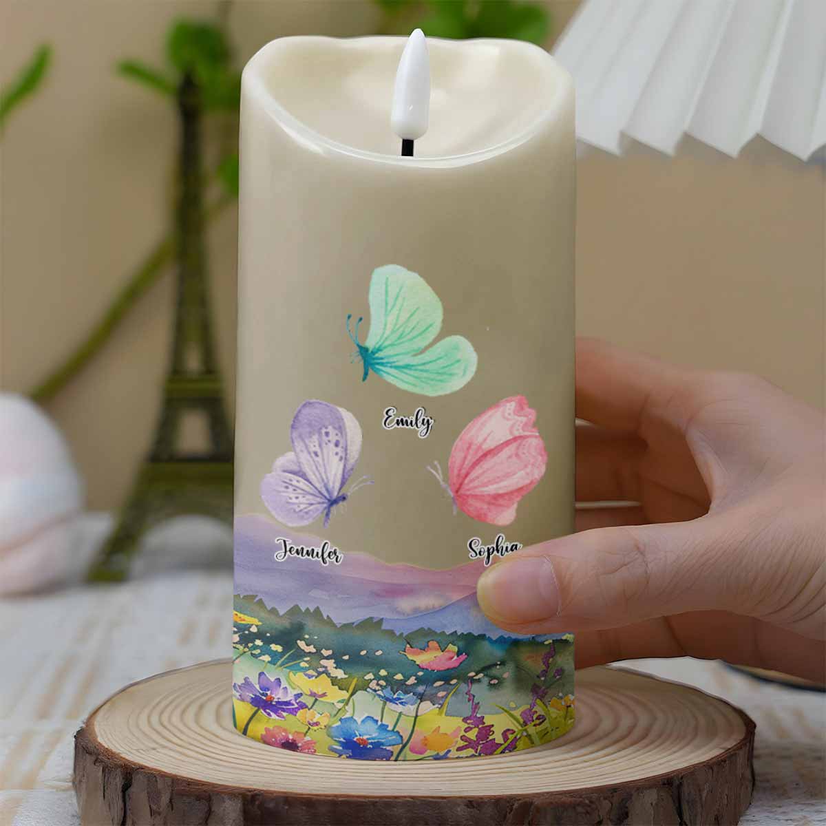 Sisters Are Like Butterflies, Beautiful and Special - Personalized Custom LED Candle - BST211_LECA
