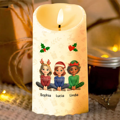 We'll be Friends until we're Old and Senile, Christmas Theme - Personalized Custom LED Candle - BST233_LECA