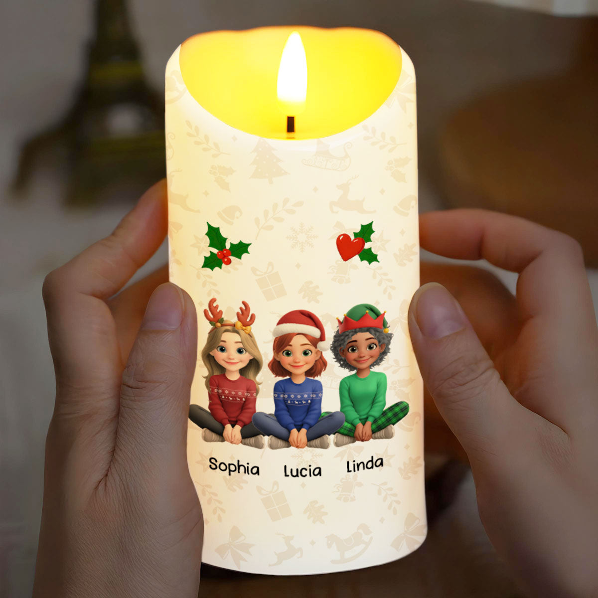 We'll be Friends until we're Old and Senile, Christmas Theme - Personalized Custom LED Candle - BST233_LECA