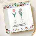 It Takes A Long Time To Grow An Old Friend, Floral Design - Personalized Custom Jewelry Dish, Ceramic Dish, Square Shape - BST237_SCRF