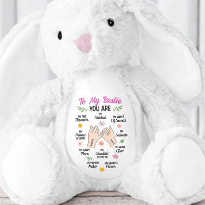 To My Bestie You Are My Favorite Person With Heart And Hand Icons - Personalized Stuffed Bunny - BST279_BUN
