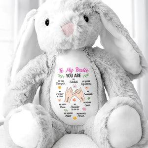 To My Bestie You Are My Favorite Person With Heart And Hand Icons - Personalized Stuffed Bunny - BST279_BUN