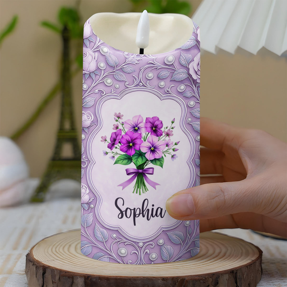 To My Sister You're The Sister I Got To Choose With Flowers And Butterflies - Personalized Custom LED Candle - BST421_LECA