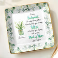 To My Bridesmaid, Better Than A Sister, Flowers In Vase - Personalized Custom Jewelry Dish, Ceramic Dish, Square Shape - BST465_SCRF