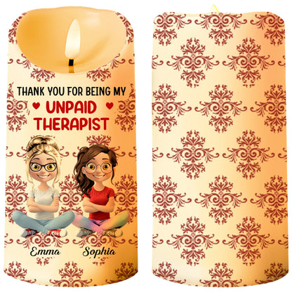 Thank You For Being My Unpaid Therapist, Two Friends - Personalized Custom LED Candle - BST475_LECA