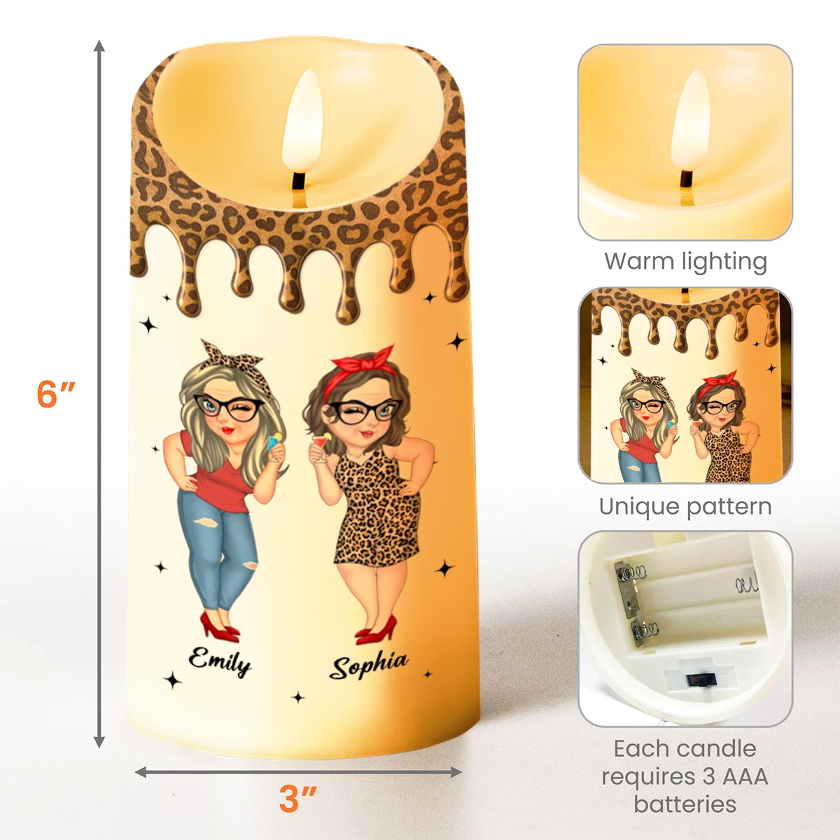 True Friendship Where Friends Become Sisters - Personalized Custom LED Candle - BST477_LECA