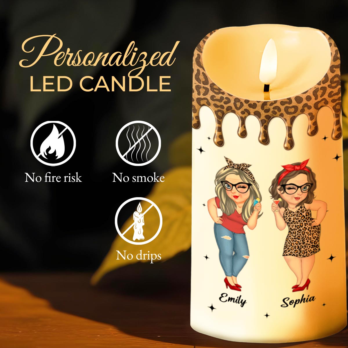 True Friendship Where Friends Become Sisters - Personalized Custom LED Candle - BST477_LECA