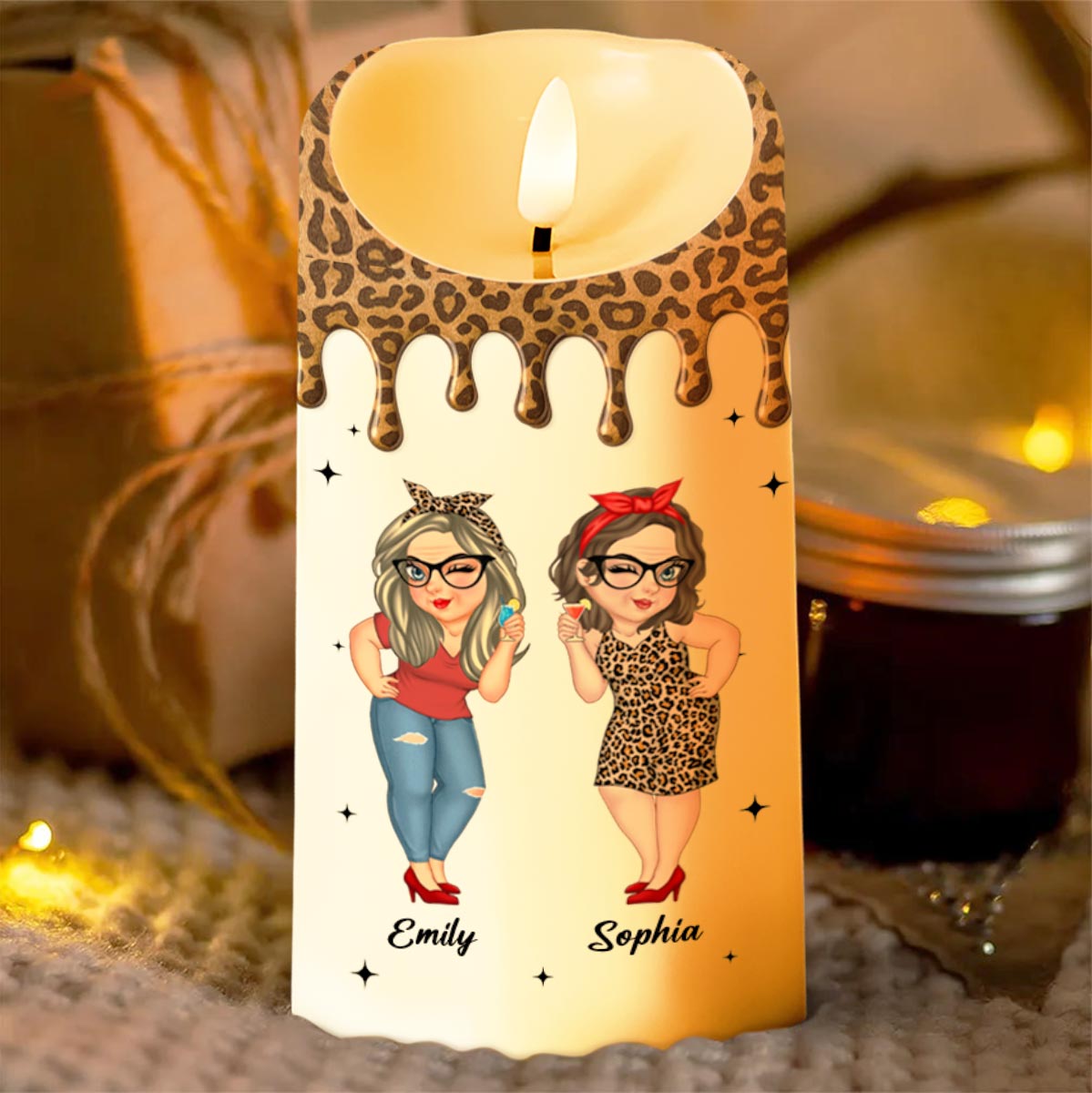 True Friendship Where Friends Become Sisters - Personalized Custom LED Candle - BST477_LECA