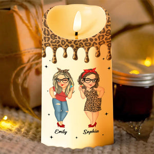 True Friendship Where Friends Become Sisters - Personalized Custom LED Candle - BST477_LECA