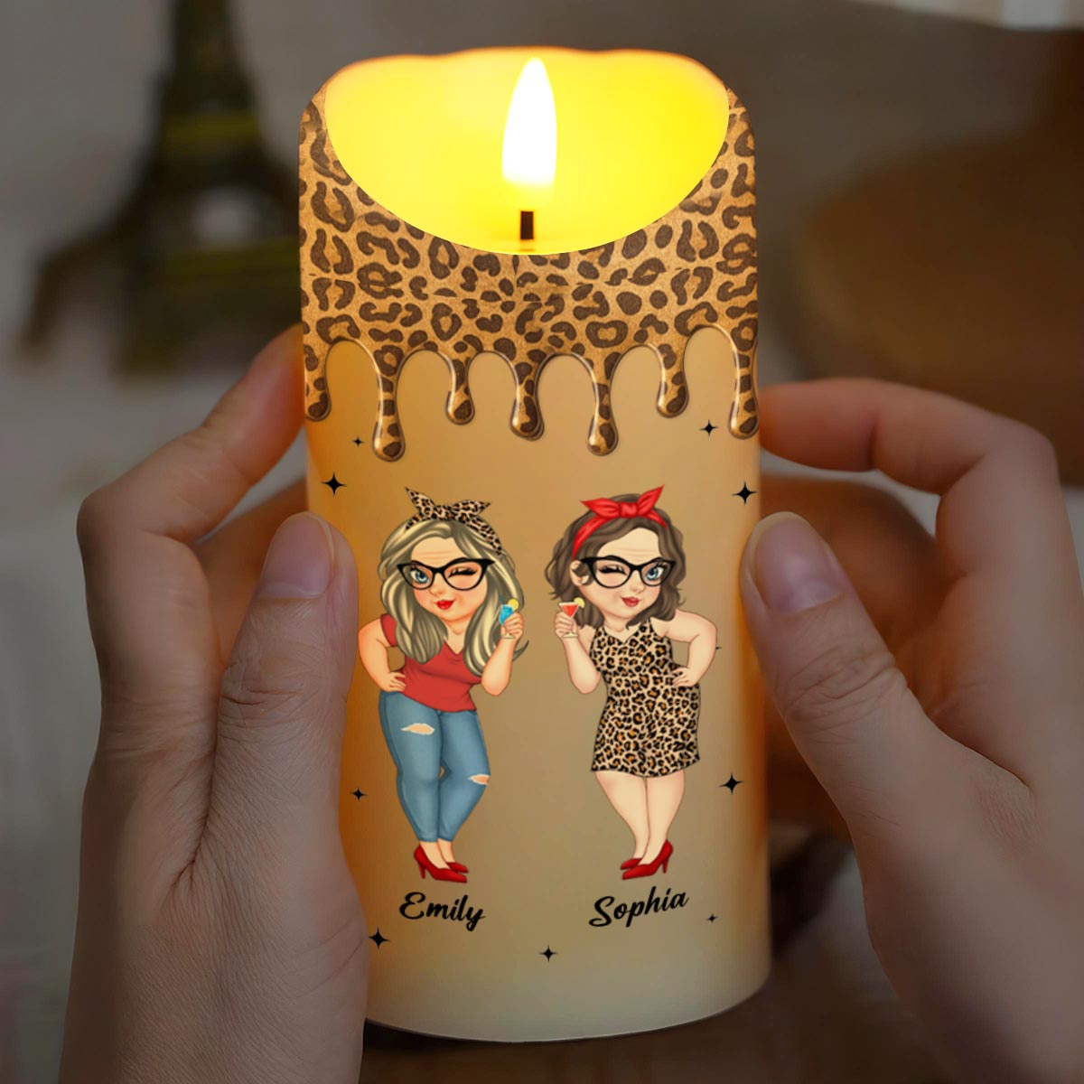 True Friendship Where Friends Become Sisters - Personalized Custom LED Candle - BST477_LECA