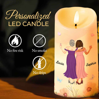 To My Old Friend Thank You For Being My Unbiological Sister - Personalized Custom LED Candle - BST479_LECA