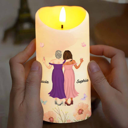To My Old Friend Thank You For Being My Unbiological Sister - Personalized Custom LED Candle - BST479_LECA