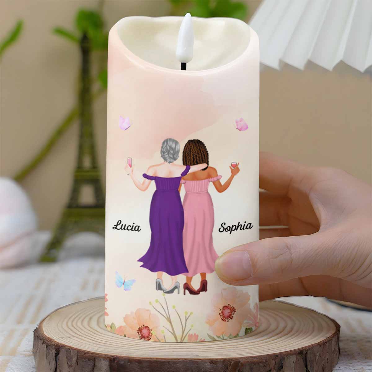 To My Old Friend Thank You For Being My Unbiological Sister - Personalized Custom LED Candle - BST479_LECA